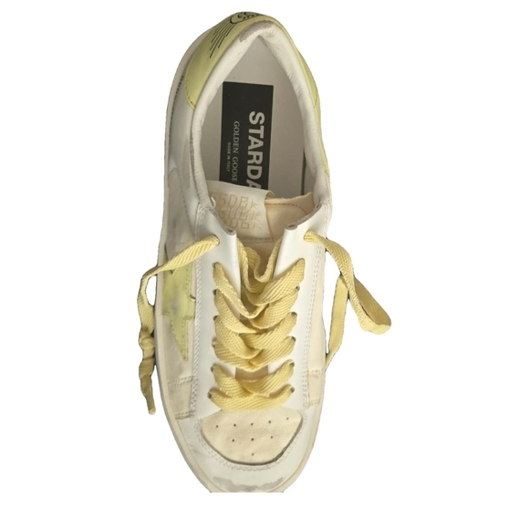 Golden Goose White and Yellow Sneakers - Picture 1 of 7